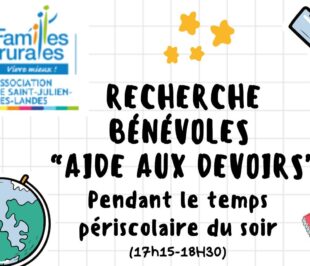 Recherche bénévoles « Aide aux devoirs »